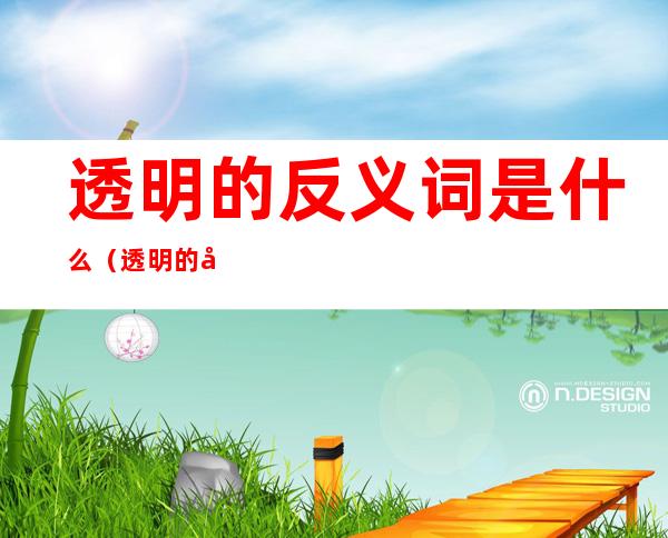 透明的反义词是什么(透明的反义词是什么?)