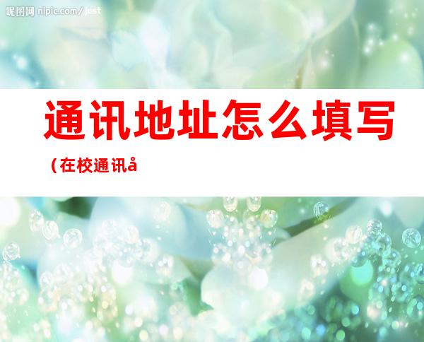 通讯地址怎么填写(在校通讯地址怎么填写)