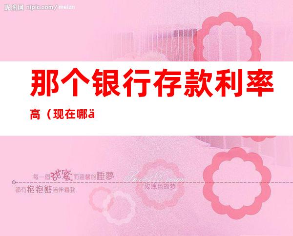 那个银行存款利率高(现在哪个银行存款利率高)