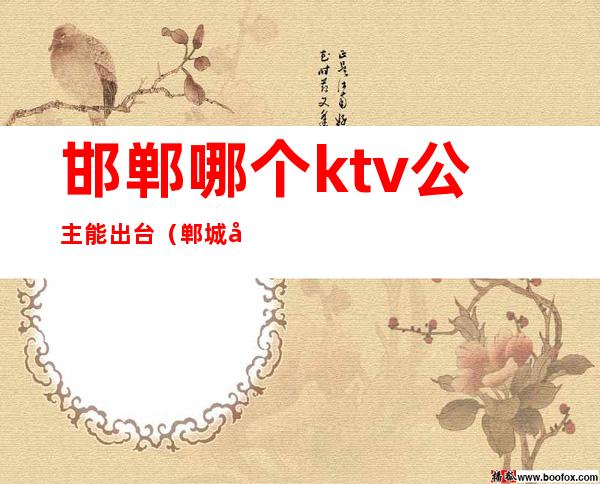 邯郸哪个ktv公主能出台（郸城哪个kTV里面有公主）