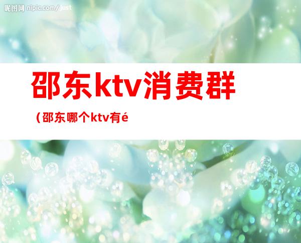 邵东ktv消费群(邵东哪个ktv有陪唱)