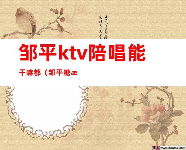 邹平ktv陪唱能干嘛都(邹平糖果KTV有陪唱的吗)