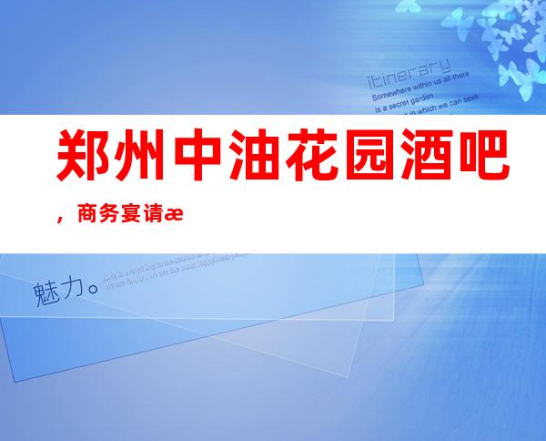郑州中油花园酒吧,商务宴请接待客户选择