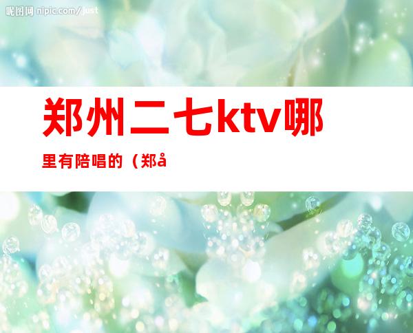 郑州二七ktv哪里有陪唱的(郑州二七区ktv会所有哪些)