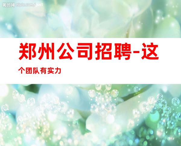 郑州公司招聘-这个团队有实力