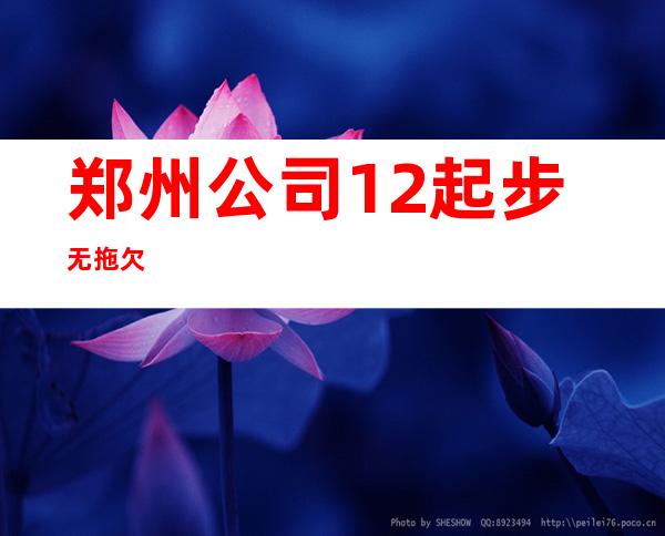 郑州公司12起步无拖欠