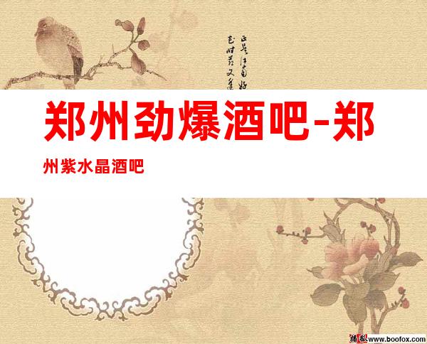 郑州劲爆酒吧-郑州紫水晶酒吧值得一去热门休闲酒吧
