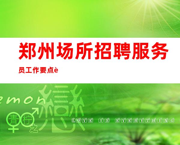 郑州场所招聘服务员 工作要点进行总结