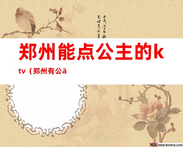 郑州能点公主的ktv(郑州有公主的地方)