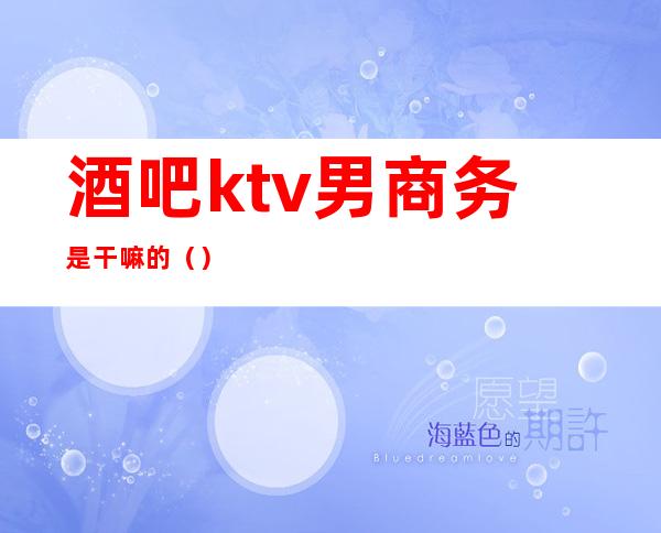 酒吧ktv男商务是干嘛的（）