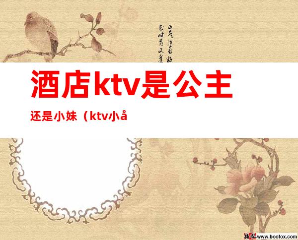 酒店ktv是公主还是小妹(ktv小公主是干嘛的)
