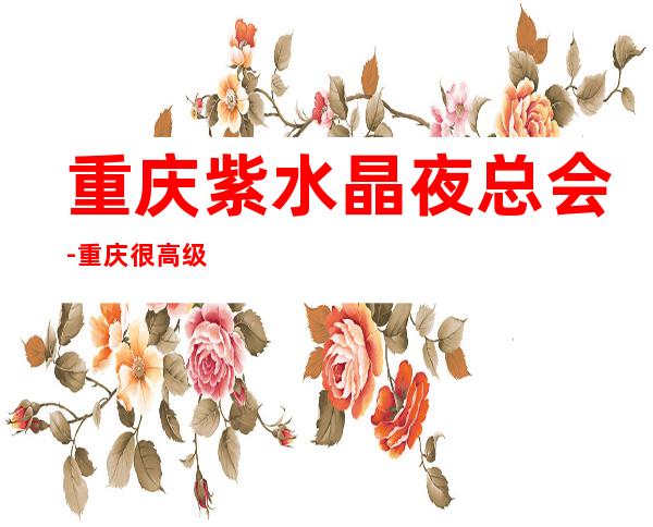 重庆紫水晶夜总会-重庆很高级的驰名商务KTV夜场