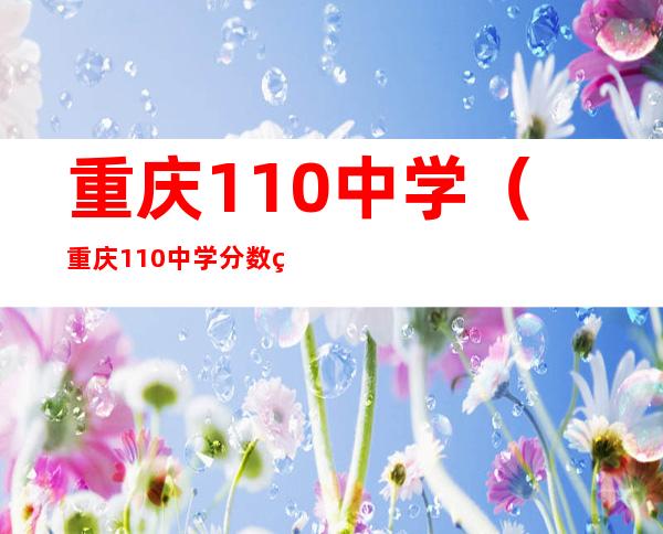 重庆110中学(重庆110中学分数线)