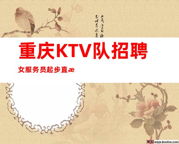 重庆KTV队招聘女服务员起步直招无套路