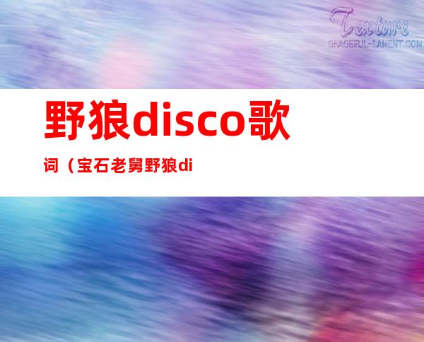 野狼disco歌词(宝石老舅野狼disco歌词)