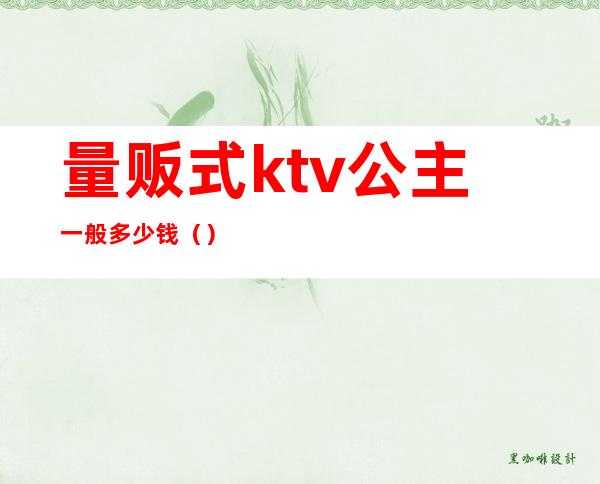 量贩式ktv公主一般多少钱()