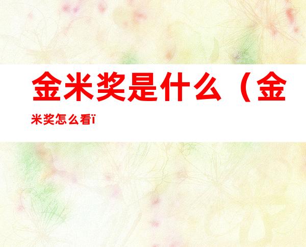 金米奖是什么(金米奖怎么看)