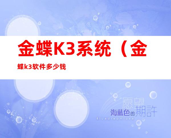 金蝶K3系统(金蝶k3软件多少钱一套)