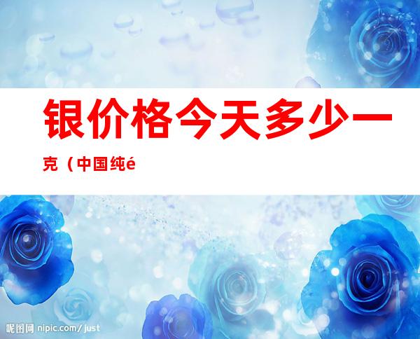 银价格今天多少一克(中国纯银价格今天多少一克)
