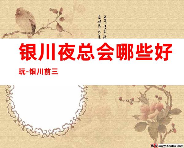 银川夜总会哪些好玩-银川前三大商务KTV排名