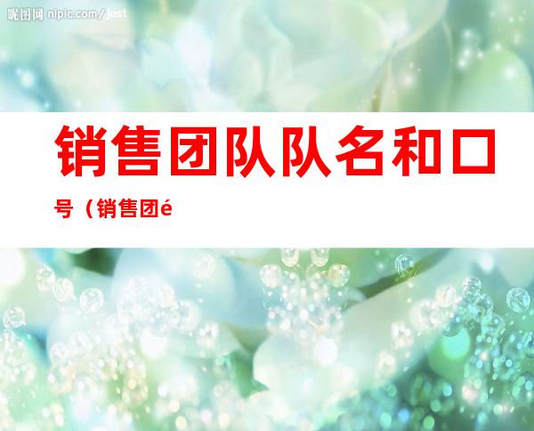 销售团队队名和口号（销售团队队名和口号霸气）