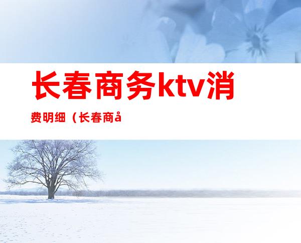 长春商务ktv消费明细(长春商务ktv消费明细查询)