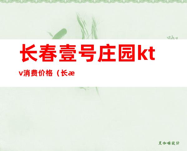 长春壹号庄园ktv消费价格(长春一号庄园ktv坐台都服务哪些)