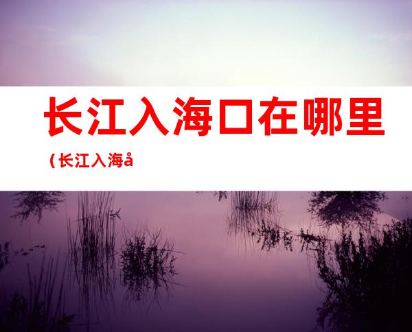 长江入海口在哪里(长江入海口在哪里 流入什么海)