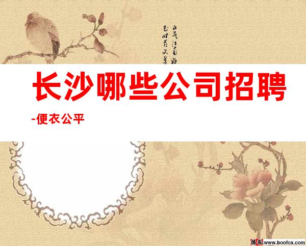 长沙哪些公司招聘-便衣公平