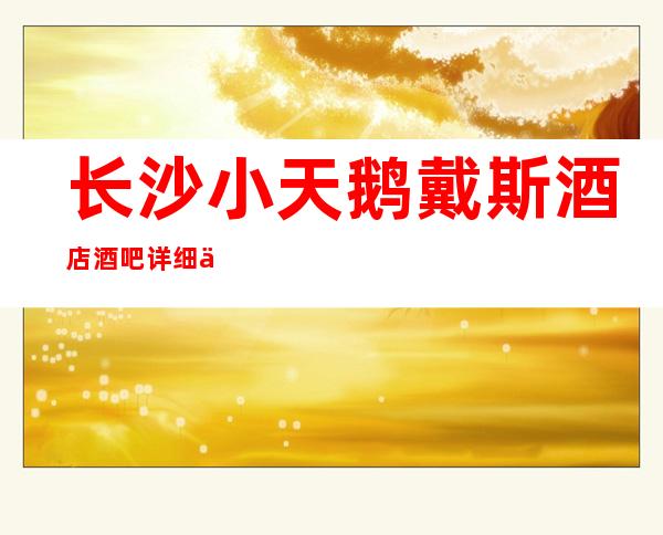 长沙小天鹅戴斯酒店酒吧详细介绍以及预定