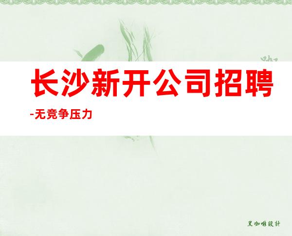 长沙新开公司招聘-无竞争压力