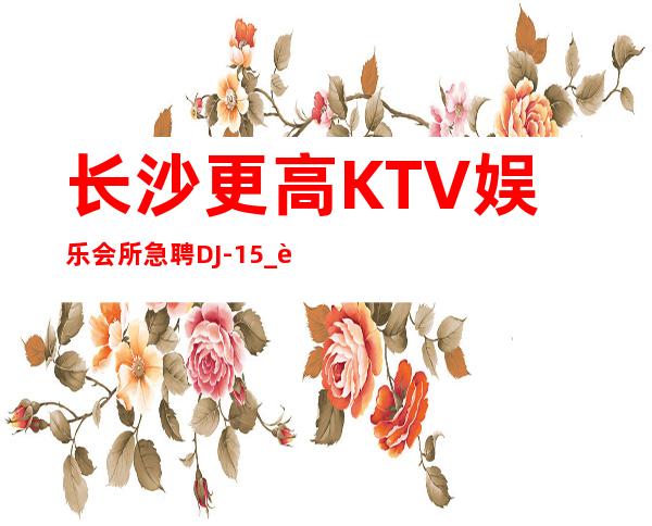 长沙更高KTV娱乐会所急聘DJ-15_起步生意好放心加入