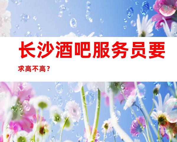 长沙酒吧/服务员要求高不高?