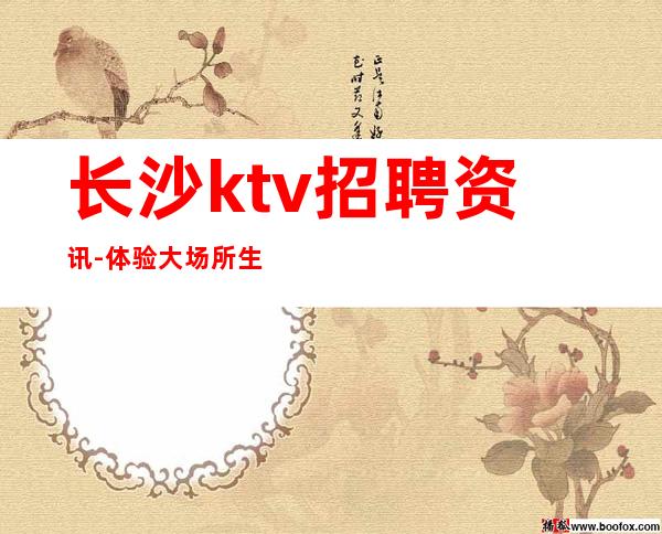 长沙ktv招聘资讯-体验大场所生活