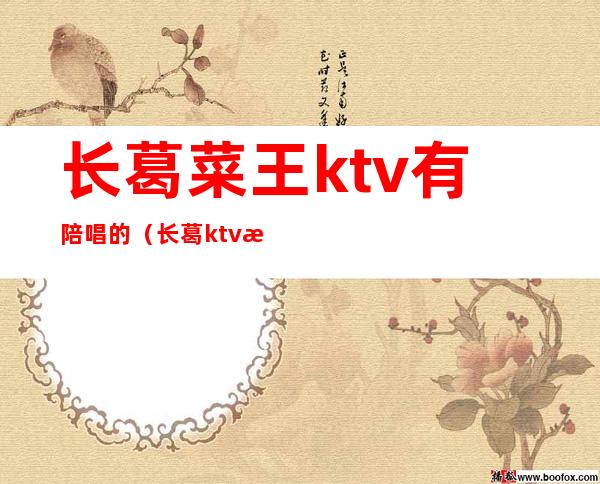 长葛菜王ktv有陪唱的(长葛ktv有陪唱吗)