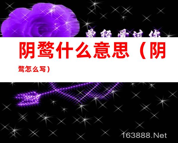 阴鹜什么意思（阴鹜怎么写）