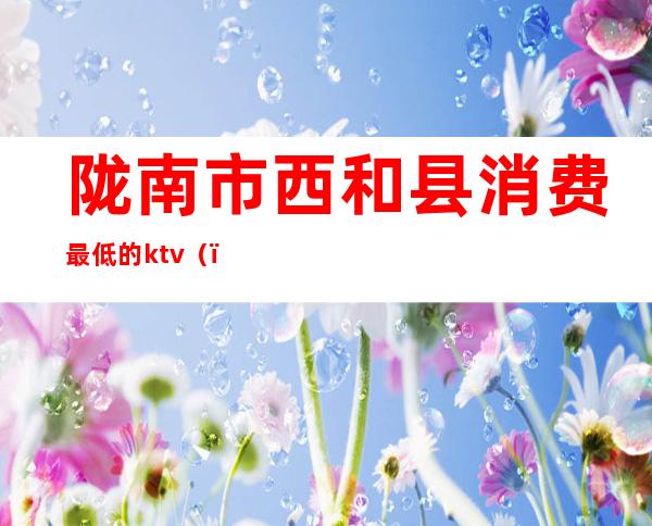 陇南市西和县消费最低的ktv()