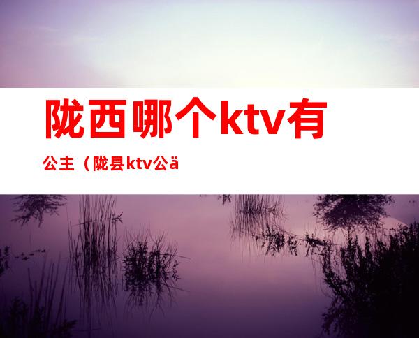 陇西哪个ktv有公主(陇县ktv公主)