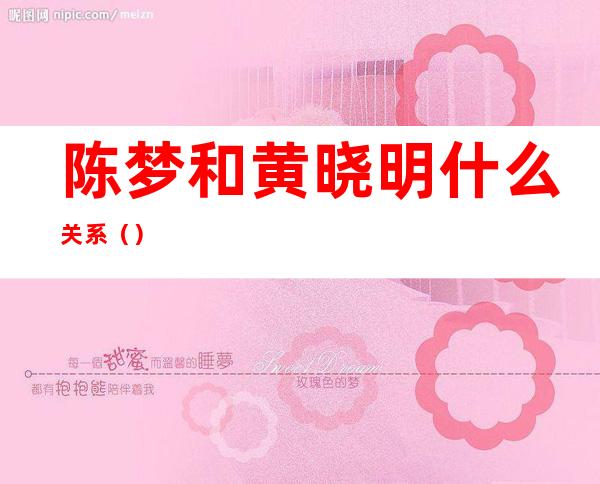 陈梦和黄晓明什么关系()