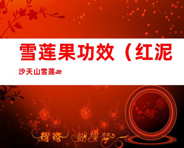 雪莲果功效(红泥沙天山雪莲果功效)