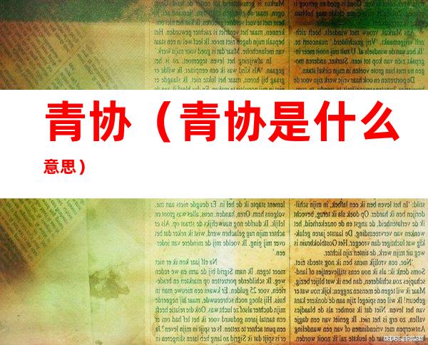 青协（青协是什么意思）