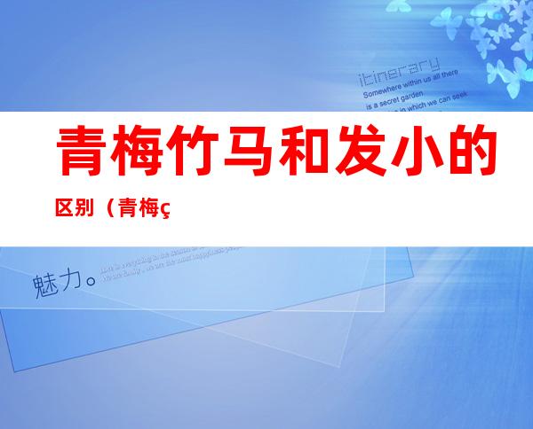 青梅竹马和发小的区别（青梅竹马是发小吗）