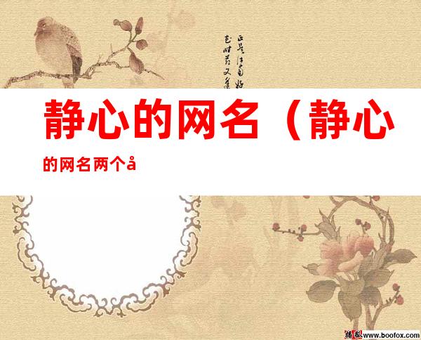 静心的网名(静心的网名两个字)