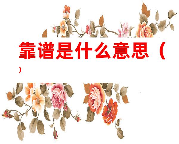 靠谱是什么意思()