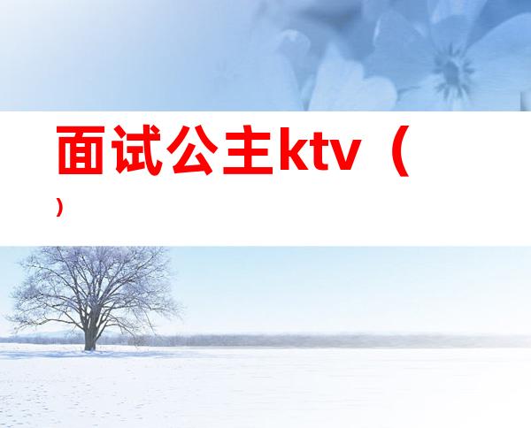 面试公主ktv()