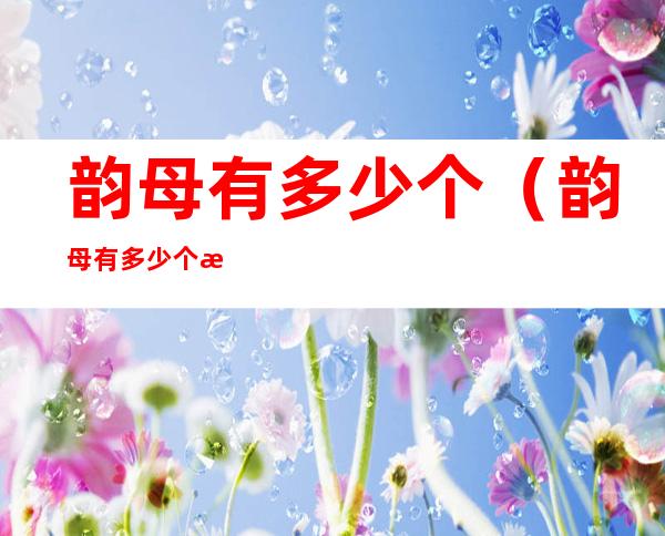韵母有多少个(韵母有多少个怎么读)