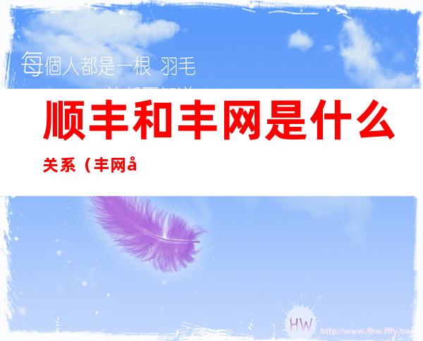 顺丰和丰网是什么关系(丰网就是顺丰快递吗)
