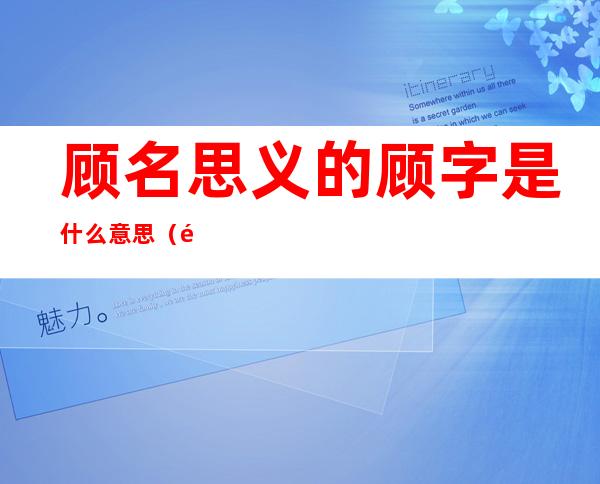 顾名思义的顾字是什么意思(顾名思义的顾是什么意思呢)