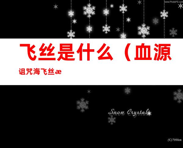 飞丝是什么（血源诅咒海飞丝是什么）
