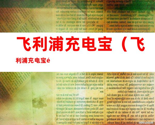 飞利浦充电宝(飞利浦充电宝闪烁却充不进电)